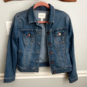 Jessica Simpson Blue Jean Jacket Cropped Fitted Design Sz. Small